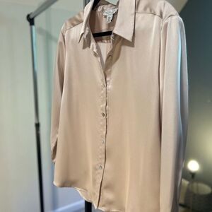 Rachel Zoe Cream Satin Blouse